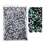 JCUIYyo Harz-Strasssteine mit silberfarbener Unterseite und flacher Rückseite, die nicht heiß befestigt werden, in einem großen Paket mit Glitzer (Deep Green, 6 mm)