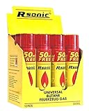 12x 300ml Universal Feuerzeuggas Rsonic Feuerzeug Butan Gas Nachfüll Refill