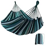 yourGEAR Cebu - XXL Hängematte 220 x 160 cm | Smaragd (Grün) oder Aqua (Blau) | bis 300 kg | Baumwolle | Tuchhängematte 2 Personen| Packtasche [Smaragd]