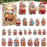 wqibq Spielzeug-Adveentskalender, Capybara Stocking Stuffer Sammlerornamente, Kinder-Adveentskalender, 2D-Strumpffüller zum Sammeln, Acryl-Countdown-Schlüsselanhänger-Spielset für Feiertage