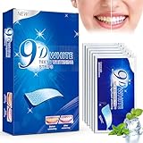 28 Streifen Zahnaufhellung Bleaching Streifen,9d White Teeth Whitening Strips,Zähne Aufhellen,Sicher für Zähne Flecken Schnell Entfernen,Schonend für den Zahnschmelz