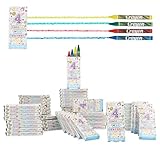 HENBRANDT Mini-Wachsmalstifte, 100 Packungen, Partytütenfüller, perfekt für Klassenzimmer und Kunst und Handwerk, 4 verschiedene Farben