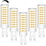 ZYGODLUK 10W Dimmbar G9 LED Lampe Warmweiß 2700K, LED Leuchtmittel Entspricht 100W Halogenlampe, Kein Flackern, 360°Weitwinkel AC 220-240V, Enegiesparende G9 Lampen, 5er Pack