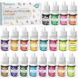 Lebensmittelfarbe – 20 Farben Hochkonzentriert Lebensmittelfarbe Flüssige zum Tortendeko, Backen, Ostereierfarbe, Macaron, Fondant, Lebensmittel Farben Set für Kochen, Airbrush, DIY Seifen - 6ml