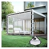 Transparente wasserdichte Pergola-Seitenteile mit Ösen – Outdoor-Planenvorhänge für Garten, Veranda, Pavillon und Carport (4 x 5,5 m/13 x 18 Fuß) – Kunststoff-Trennwand