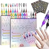 12 Colors Nail Art Pens Set, 2026 Upgrade Nail Art Markers for Real Nails, DIY Quick Dry Graffiti Dotting Point Liner Pens, Nail Polish Pens Glides Smoothly (2 Set)