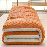 Flauschige japanische dicke Futon-Matratze, 100 x 200 cm, Kaschmirrolle, Bettauflage, faltbare Schlafmatte für Sofa, Camping, Yoga, Orange, ultimativer Komfort