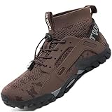 VTASQ Herren Damen Wanderschuhe Anti-Rutsch Wanderstiefel Trekkingschuhe Leicht Atmungsaktiv Outdoorschuhe Männer rutschfest Sportschuhe Kletterschuhe Trail Running Traillaufschuhe Unisex Braun 45 EU