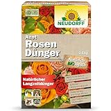 Neudorff Azet RosenDünger – Bio Rosendünger mit 100 Tagen Langzeitwirkung sorgt für langanhaltend farbenfrohe Rosen, Stauden und Blütenpflanzen, 2,5 kg