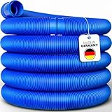 poolomio Poolschlauch 32mm / 6,6 m - flexibler Schwimmbadschlauch für Poolpumpe & Poolsauger – UV- & Chlorbeständiger Spiralschlauch – Hochwertiger Druck- & Saugschlauch als Poolzubehör, Blau