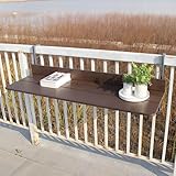 WLCNYL Klapptisch für Balkongeländer, Kaffeetisch für die Terrasse, Garten, Esszimmermöbel, 60–120 cm, hängender, Verstellbarer Terrassentisch für die Terrasse, für die Veranda im Garten (Größe: 8