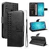 Rfvzubemok Kompatibel mit Huawei P20 Lite/Nova 3E Flip-Ständer Kartenfach-Geldbörse Schutzhülle Black