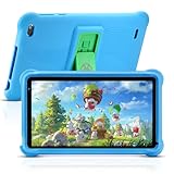 qunyiCO Tablet Kinder 7 Zoll Android 10 | Lern-Tablet für Kinder von 3-12 Jahren mit Elternsteuerung, 2 GB + 32 GB, Dual-Kamera, WLAN, vorinstallierte App + Schutzhülle (Blau)