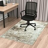 Cekene Teppich Bürostuhl Geeignet Bodenschutzmatte 120x150cm Taupe Rutschfeste Bodenschutzmatte Bürostuhl für Hartböden Abstrakt Bürostuhl Unterlage Schreibtischstuhl Unterlage für Laminat und Fliesen