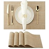 Platzsets, 4 Stück rutschfest Platzdeckchen, 45x30cm Platzdeckchen, Platzset Abwischbar Tischsets Abwaschbar PVC Abgrifffeste Hitzebeständig Platzdeckchen für Küche Speisetisch