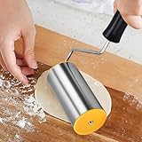 LdawyDE Nudelholz, Teigroller Klein Edelstahl, Teigrolle Handgefertigte Teigausroller, Ideal zum Backen von Teig,Pizza,Kuchen,Gebäck,Nudeln, 9.4 cm