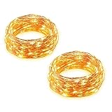 dystaval 2 Pack LED Lichterkette USB, IP65 Wasserdicht, Lichterketten für Zimmer, 5m 50er Micro LED für Party Weihnachten Weihnachtsbaum Halloween Hochzeit Deko(Warmweiß)