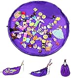 Nuluxi Spielmatte Speicher Tasche Kinder Spielmatte Aufräumsack Spielzeug Beutel Aufräumsack für Kinderzimmer Outdoor Picknick Nylon Material Bewegliches Einfaches Aufgeräumtes（150cm Runde）