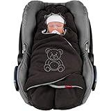 ByBoom Baby Winter-Einschlagdecke Das Original mit dem Bären, Universal Kuscheldecke für Babyschale, Autositz, Baby Decke für Kinderwagen, Buggy