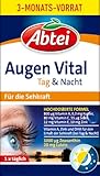 Abtei Augen Vital Tag und Nacht – Zum Erhalt der Sehkraft – Hochdosiert, Glutenfrei, Laktosefrei – Vorratspackung – 90 Kapseln für 3 Monate