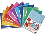 Exacompta 55501AMZE 11er Pack Premium Einschlagmappe. Aus extra starkem Colorspan-Karton mit 3 Innenklappen und 2 Gummizügen DIN A4 farbig sortiert Sammelmappe Dokumentenmappe für Büro und Schule