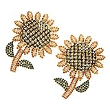 WOFASHPURET 4 Paare Brustaufkleber aus Strass Diamantkleid Strass-Stoff nippelpflaster Brustwarzenaufkleber Strasssteine Pasteten Strass Pasties Rave-Accessoires für Frauen Sonnenblume