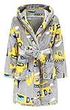 Childlike Me Fleece-Bademantel für Jungen, mit Kapuze, Kleinkind, weich, flauschig, für Kinder von 2–16 Jahren, Grauer Bagger, 2-3 Jahre