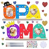 DKINY OPA OMA Geschenk Enkel 2stk Oma und Opa Holzbuchstaben Bastelset für Kinder Großeltern Holzbastelset mit Standhilfe Holznamen bemalen und Fotos ankleben Enkel Geschenk zum Weihnachten Geburtstag