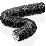 HG Power Abluftschlauch Ø100mm Länge 5m Flexibel PVC Alurohr Lüftungsschlauch Schallgedämmter Wärmeisolierung Alu Flex-Schlauch Abluftrohr für Abluftventi