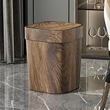 Zlqemik Holzmüll Kann, Mülleimer Retro Mit Deckel, Platzsparender Abfalleimer Holz, Mülleimer Bad, 22.1x26.6cm, Für Schlafzimmer Waschraum Bauernhaus Und Terrasse