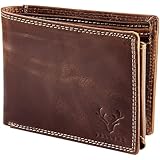 FELLERZ Geldbörse Herren aus Echtleder mit RFID Schutz – Portemonnaie im Querformat mit Münzfach & vielen Kartenfächern – Geschenkbox – Brieftasche (Set mit Kartenetui, Dunkelbraun)
