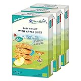 Fleur Alpine Babykekse mit Apfelsaft - 18 x 2 Leckere Babysnacks für den leckeren, glatten Frühstücksbrei oder den Snack für zwischendurch | Einfache Vollkorn-Snackkekse ohne Zuckerzusatz | 6 Monate