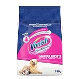 Vanish Haustier-Experte Teppich- und Polsterreiniger – 1 x 750 g – Pulver zur Pflege verschiedener Textilien und Polster, ideal für Großflächen – Gegen Schmutz, Tierhaare und Geruch nach Urin