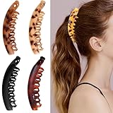 4 Stück Groß Bananen Haarspange Vintage Bananenspange Pferdeschwanz Haarklammer Dickes Haar Banana Clip Thick Hair für Damen und Mädchen