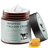 Beef Tallow for Skin, Beef Tallow and Honey Balm, 100% Grass-Fed Pure Beef Tallow, Honey & Beeswax, Suitable For Dry & Aging Skin Tallow Balm Feuchtigkeitscreme (1)