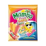 Mamba Fruit Surfer – 1 x 290g – Leckere Kaustreifen mit Fruchtgeschmack in vier verschiedenen Sorten – Süßigkeiten Mix einzeln verpackt