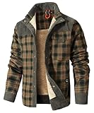 HYPESTFIT Herren Fleece Thermohemd Warm Flanellhemd Innenfleece Holzfällerjacke Thermojacke für Outdoor L