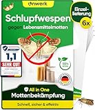 anwerk® Schlupfwespen gegen Lebensmittelmotten - 6 Karten à 1 Lieferung - Effektiv Lebensmittel Motten bekämpfen - Alternative zur Mottenfalle, Mottenspray, Pheromonfalle (6X Karten à 1 Lieferung)