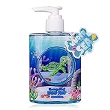 Accentra Handwaschseife für Kinder, 200ml cremige Schildkröten/Fische-Seife im blauen Pumpspender für Kids 'UNDER THE SEA', schonend-reinigende Handseife für Jungen & Mädchen