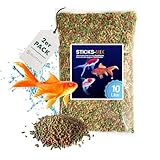 Teich Sticks Mix bunt 20 Liter (2X 10 L) Beutel, Premium Alleinfuttermittel, Fischfutter, Koifutter, Goldfischfutter, Teichfutter, Teichfischfutter mit Vitaminen Tricolore, Nicht Trübend