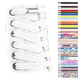 SULPO flache Schnürsenkel ohne Binden - Elastische Schnürsenkel mit Metallkapseln - Schnürsenkel Schnellverschluss - Gummi Schnürsenkel für Erwachsene & Kinder - Schuhbänder ohne Binden