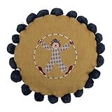 Bloomingville MINI Seamus Kissen, Gelb, Baumwolle, D40 cm