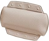 Spirella - Badewannenkissen Alaska Mit 8 Saugnäpfen Antibakteriell - Rutschhemmend Waschbar - Taupe - 23 x 32 cm