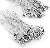 Ecloud Shop 50 x Nägelnadeln aus Metall, 55 mm, Blume, Farbe Silber