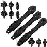 Bohrfutter-Ratsche, Universal-Doppelkopf-Bohrfutterschlüssel, Ersatzwerkzeug für Bohrmaschine, kompatibel mit den meisten elektrischen Bohrmaschinen und Elektrowerkzeugen (3 Stück)