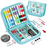 Coquimbo Nähset Nähzubehör Mini Nähset für Zuhause, Reise, Camping & Notfall, Nadel und Fadenset für Anfänger, Kinder und Reisende mit Nähnadeln, Schere, Faden, Fingerhut, Maßband (Alpaka)