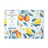 Grabie Aquarellpapierblock, 100 % Baumwoll-Zellstoff, 15 Blatt, B5 (25,7 x 18,8 cm), 63,5 kg (300 g/m²), klebegebunden, säurefreies, kaltgepresstes Aquarellpapier, Kunstbedarf für Aquarelltechniken