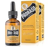 Proraso Beard Oil, Wood & Spice, 2 × 30 ml, Bartöl mit Zedernholz & Zitrus-Duft, Bart Weichmacher pflegt Haut & Haar und schützt das Barthaar, Made in Italy