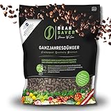 BeanSaver® Dünger aus Kaffeesatz [ganzjährig] natürlicher Langzeitdünger mit Schafwolle | organische Düngepellets für alle Pflanzen, Gemüse, Obst, Blumen, Bäume, Zimmerpflanzen (1kg)