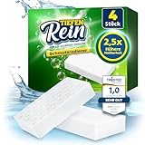 2,5X längere Lebensdauer | Schmutzradierer PRO 4 Stück - Neu: Radierschwamm | extra langlebiger Zauberschwamm | Magic Eraser Schwamm entfernt Schmutz an Wand, auf Schuhen, in der Küche und Bad